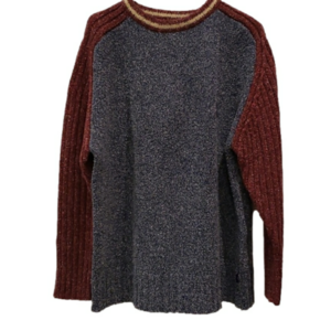 ILA&CO Pullover Knit Heavy Thick Crew Neck Ribbed Sleeves Red/Blue Men's L